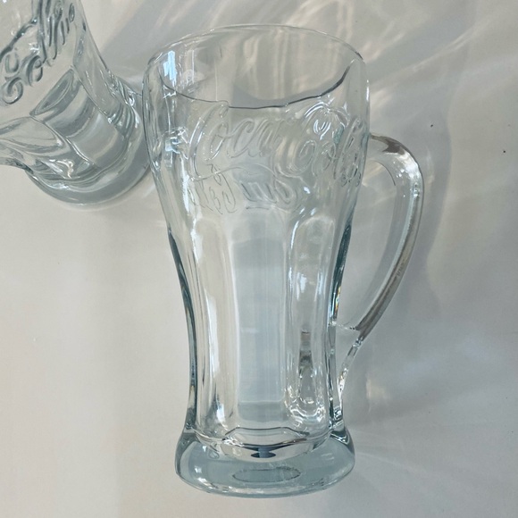 Vintage Clear Coca Cola‎ Glasses with Handle - Picture 1 of 7